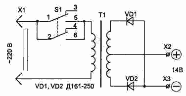 схема пускового устройства для эксплуатации авто­мобиля в зимнее время